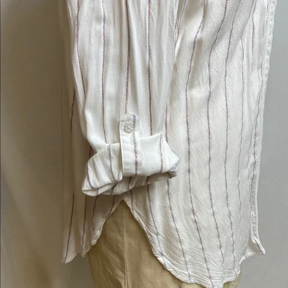 Candies Striped White Blouse M - Picture 3 of 7